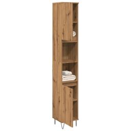 Berkfield Home Bathroom Cabinet Artisan Oak 30x30x190 cm Engineered Wood in Brown - Size: 30 x 30 x 190 cm - thumbnail 1