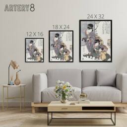 "Artery8 Hinamatsuri Festival Day Framed Canvas Wall Art Print Kitagawa - Size: W12"" x H16""" - thumbnail 4