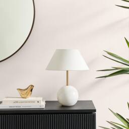 FurnitureboxUK Joceline White Marble Round Table Lamp - thumbnail 3