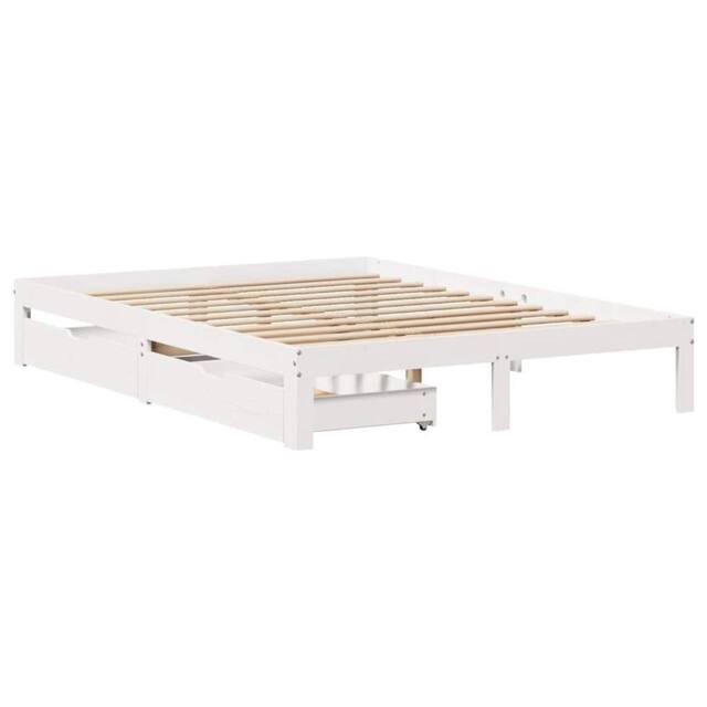 Berkfield Home Restful Bed Frame with Drawers without Mattress White 120x200 cm - Size: Small Double - image 1