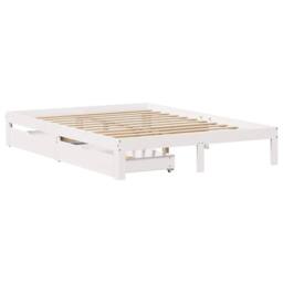 Berkfield Home Restful Bed Frame with Drawers without Mattress White 120x200 cm - Size: Small Double - thumbnail 1
