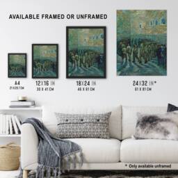 Artery8 Penitentiary Prisoners Exercising Van Gogh Framed Wall Art Print in Blue - Size: A4 - thumbnail 3