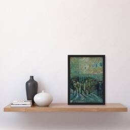 Artery8 Penitentiary Prisoners Exercising Van Gogh Framed Wall Art Print in Blue - Size: A4 - thumbnail 4