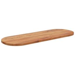 Berkfield Home Table Top 140x50x3.8 cm Oval Solid Wood Acacia in Brown - thumbnail 3