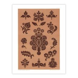 "Artery8 Medieval Botanical Pattern GA & MA Audsley Wall Art Print in Pink - Size: W18"" x H24""" - thumbnail 1