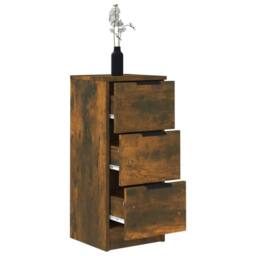 Berkfield Home Sideboard Smoked Oak 30x30x70 cm Engineered Wood in Brown - Size: 30 x 30 x 70 cm - thumbnail 5