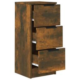 Berkfield Home Sideboard Smoked Oak 30x30x70 cm Engineered Wood in Brown - Size: 30 x 30 x 70 cm - thumbnail 7