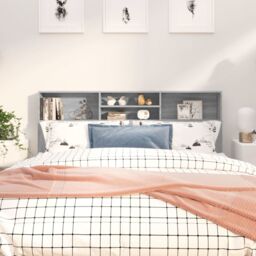 Berkfield Home Headboard Cabinet Grey Sonoma 180x19x103.5 cm - thumbnail 1