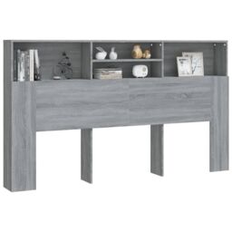 Berkfield Home Headboard Cabinet Grey Sonoma 180x19x103.5 cm - thumbnail 5
