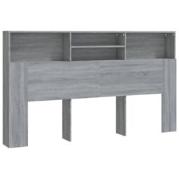 Berkfield Home Headboard Cabinet Grey Sonoma 180x19x103.5 cm - thumbnail 2