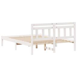 Berkfield Home with Headboard White 120 x 190 cm Pine wood - thumbnail 7