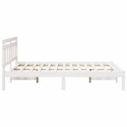 Berkfield Home with Headboard White 120 x 190 cm Pine wood - thumbnail 6