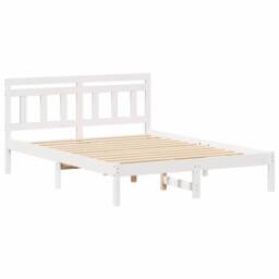 Berkfield Home with Headboard White 120 x 190 cm Pine wood - thumbnail 1
