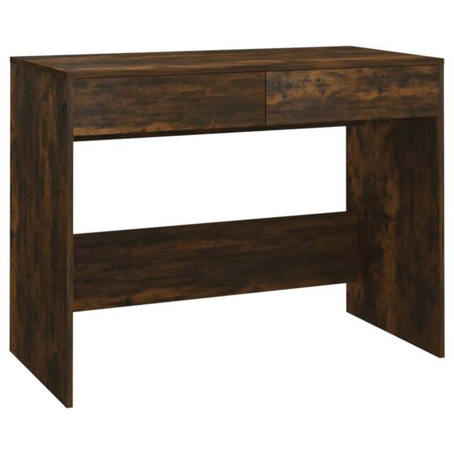 Berkfield Home Desk Smoked Oak 101x50x76.5 cm Engineered Wood in Brown - image 1