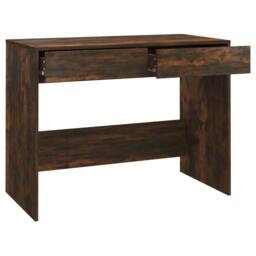 Berkfield Home Desk Smoked Oak 101x50x76.5 cm Engineered Wood in Brown - thumbnail 7