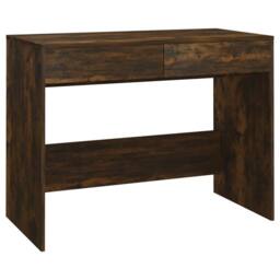 Berkfield Home Desk Smoked Oak 101x50x76.5 cm Engineered Wood in Brown - thumbnail 1