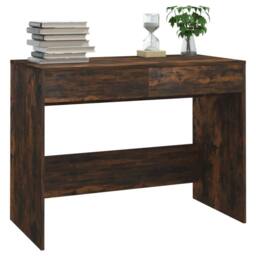 Berkfield Home Desk Smoked Oak 101x50x76.5 cm Engineered Wood in Brown - thumbnail 4