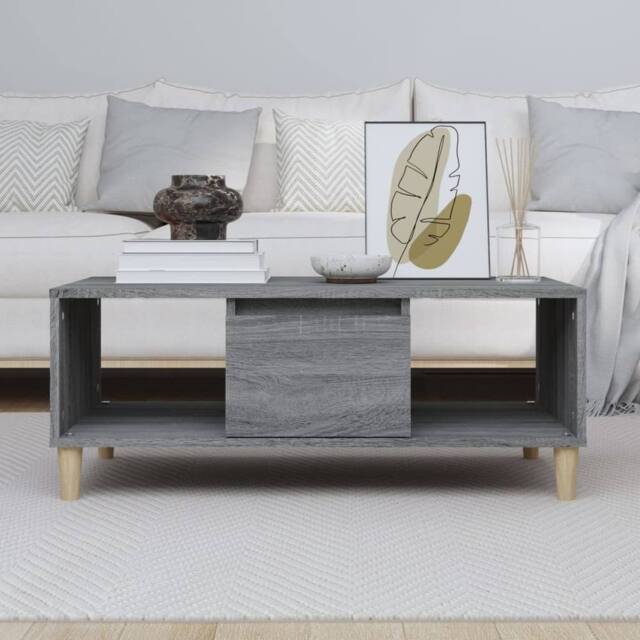 Berkfield Home Decorative Coffee Table Grey Sonoma 90x50x36, 5 cm Engineered Wood - image 1