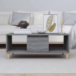 Berkfield Home Decorative Coffee Table Grey Sonoma 90x50x36, 5 cm Engineered Wood - thumbnail 1