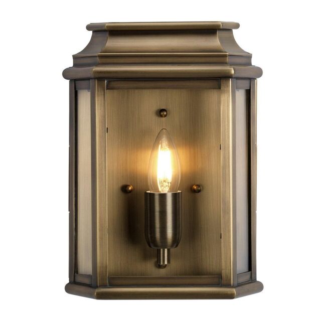 Netlighting St Martins 1 Light Outdoor Wall Lantern Light Solid Brass IP44 E27 in Yellow - image 1