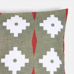 OHS 2 x Geo Print Garden Cushion Covers Outdoor Water Resistant in Olive - Size: 45 cm x 45 cm - thumbnail 5