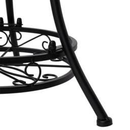 KORVIXA 3 Tier Metal Iron Flower Plant Pot Display Stand in Black - thumbnail 3