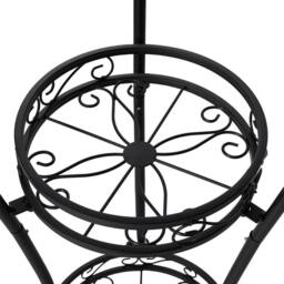KORVIXA 3 Tier Metal Iron Flower Plant Pot Display Stand in Black - thumbnail 4