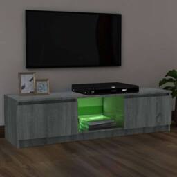 Berkfield Home TV Cabinet with LED Lights Grey Sonoma 120x30x35.5 cm - thumbnail 4