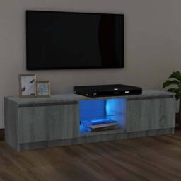 Berkfield Home TV Cabinet with LED Lights Grey Sonoma 120x30x35.5 cm - thumbnail 2