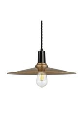 Industville Sleek Flat Pendant, 15 Inch, Brass, Black Holder in Bronze - thumbnail 2