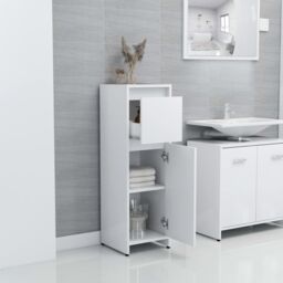 Berkfield Home Bathroom Cabinet White 30x30x95 cm Engineered Wood - Size: 30 x 30 x 95 cm - thumbnail 3