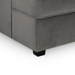 Furnishings For Less UK California Plush Velvet Grey U shaped 6 Seater Sofa + Footstool - thumbnail 2