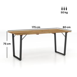 OUTSUNNY Wooden Garden Table for 6 with 5cm Parasol Hole for Balcony Terrace in Brown - thumbnail 3
