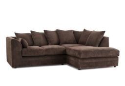 Snugg Furniture UK Limited (Right Hand) Milo Jumbo Cord Corner Sofa with Footstool in Brown - thumbnail 2