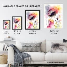 "Artery8 Wall Art Print The In The Flower Meadow Watercolour Girls Bedroom Artwork Poster - Size: W24"" x H32""" - thumbnail 3