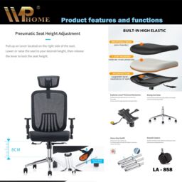 JFY Executive Reclining Office Chair with Breathable Mesh Design in Black - thumbnail 6