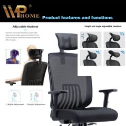 JFY Executive Reclining Office Chair with Breathable Mesh Design in Black - thumbnail 4