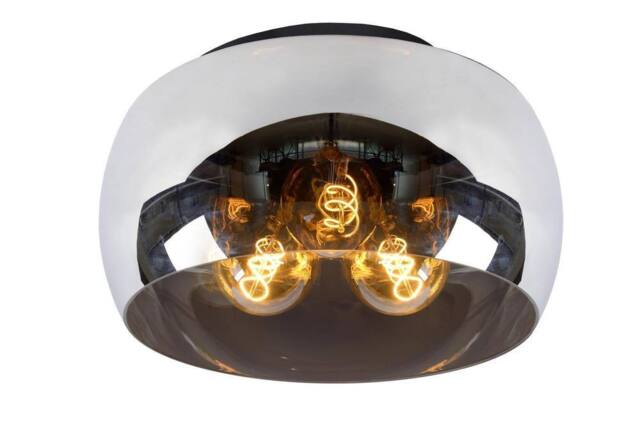 Lucide 'OLIVIA' Dimmable Stylish Indoor Rotatable Flush Ceiling Light 3xE27 in Grey - image 1