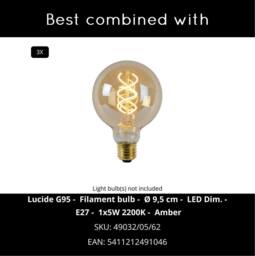 Lucide 'OLIVIA' Dimmable Stylish Indoor Rotatable Flush Ceiling Light 3xE27 in Grey - thumbnail 3