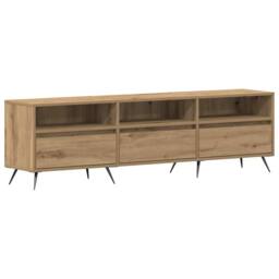 Berkfield Home TV Cabinet Artisan Oak 150x30x44, 5 cm Engineered Wood in Brown - thumbnail 3