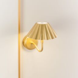 ValueLights Avery Set of 2 Rechargeable Easy Fit Wall Light Fittings in Gold - thumbnail 1