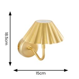 ValueLights Avery Set of 2 Rechargeable Easy Fit Wall Light Fittings in Gold - thumbnail 5