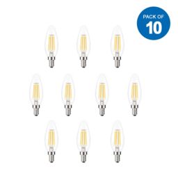 ENER-J Women's LED Candle Light Bulbs 4W E14 Base, Warm White 2700K (Pack of 10pcs) in Camel - Size: 25 cm diameter x 19 cm high - thumbnail 1