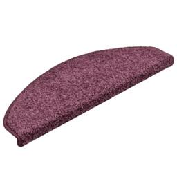 Berkfield Home Carpet Stair Treads 15 pcs Dark Purple 65x21x4 cm - Size: Medium - thumbnail 3