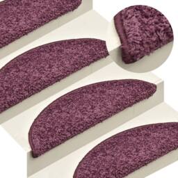 Berkfield Home Carpet Stair Treads 15 pcs Dark Purple 65x21x4 cm - Size: Medium - thumbnail 2