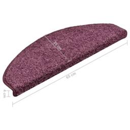 Berkfield Home Carpet Stair Treads 15 pcs Dark Purple 65x21x4 cm - Size: Medium - thumbnail 9
