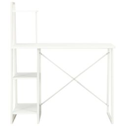Berkfield Home Desk with Shelving Unit White 102x50x117 cm - Size: 102 x 50 x 117 cm - thumbnail 2