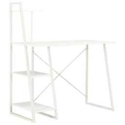 Berkfield Home Desk with Shelving Unit White 102x50x117 cm - Size: 102 x 50 x 117 cm - thumbnail 1