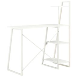 Berkfield Home Desk with Shelving Unit White 102x50x117 cm - Size: 102 x 50 x 117 cm - thumbnail 4