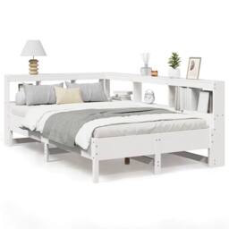 Berkfield Home Bookcase Bed without Mattress White 120x190 cm Solid Wood Pine - thumbnail 2